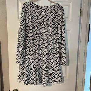 Loft black and white heart dress